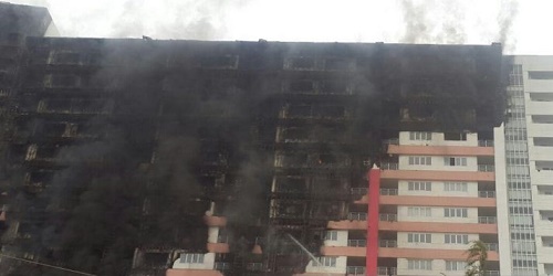 برج طاووس انزلی اخبار بندر انزلی آتش سوزی آپارتمان