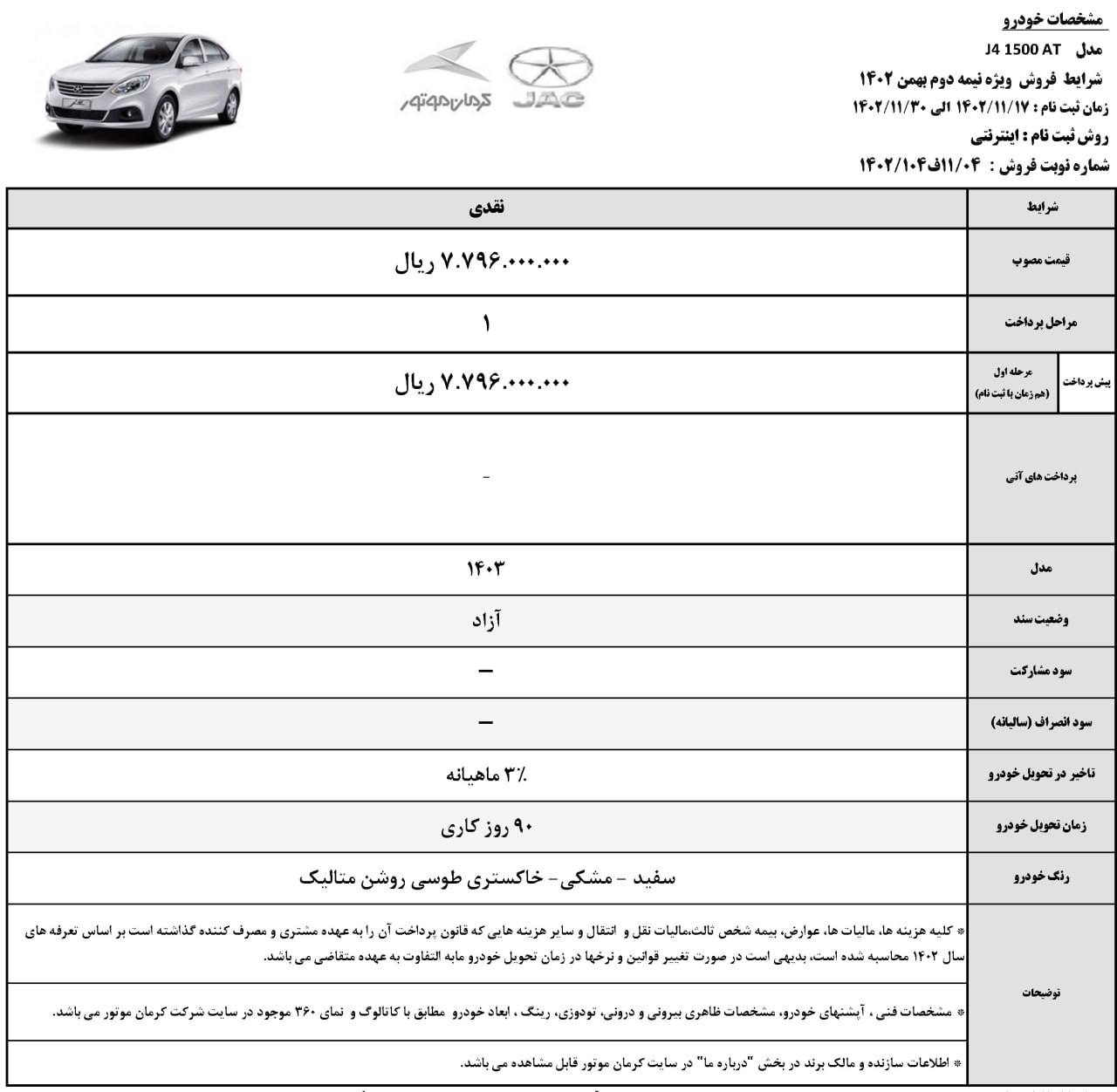 فروش محصولات کرمان موتور ویژه دهه فجر