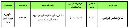 طرح فروش شاین مکس ایران خودرو با قیمت جدید