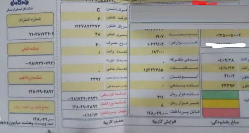 قبضهای چند میلیون تومانی گاز قبضهای چند میلیون تومانی گاز