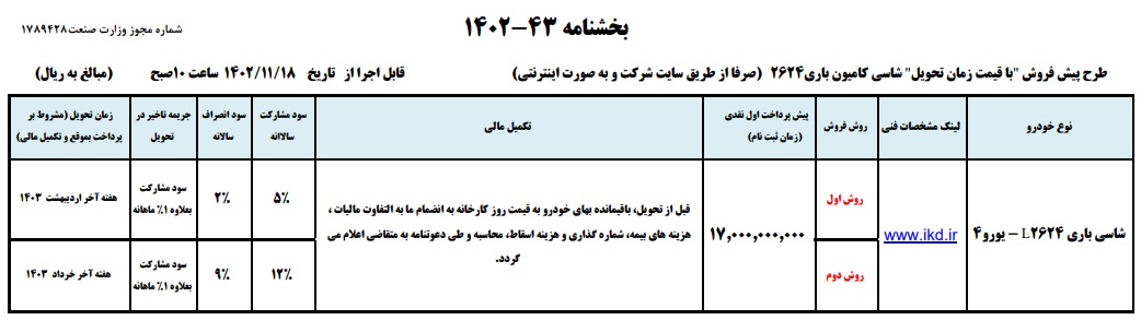 شاسی باری 2624