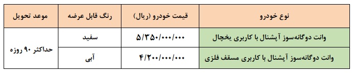 طرح فروش وانت نیسان با کاربری جدید